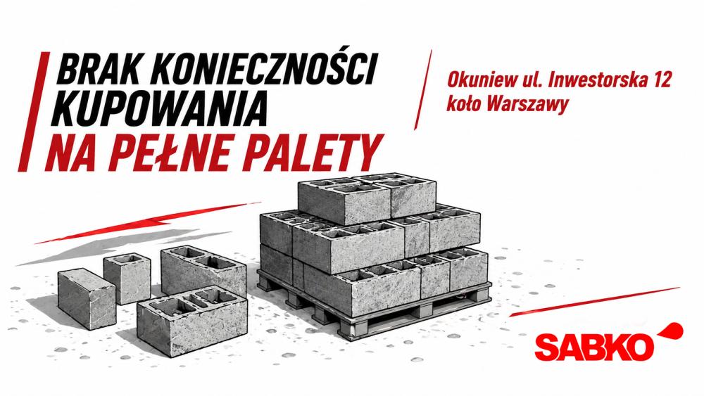 Możliwość kupowania pustaków na niepełne palety