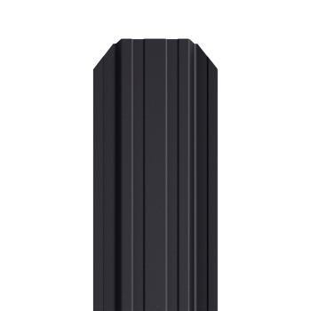 Sztacheta metalowa STANDARD PM x 2 zakończenie półokrągłe RAL 9005x2