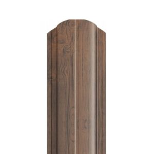 Sztacheta metalowa SIGMA DREWNO x 2 zakończenie półokrągłe NBW73x2 (ciemny dąb)