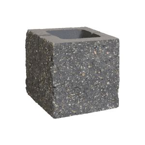 Pustak narożnie łupany 190x190x190 grafit